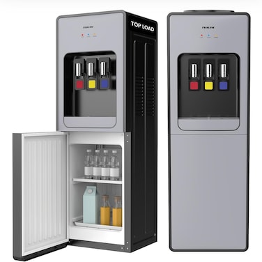 Nikai 3-Tap Water Dispenser with Hot, Cold &amp; Normal Water   Top Load, Cabinet Storage, Compressor Cooling, Stainless Steel   CFC-Free &ndash; Multi Color - NWD999C