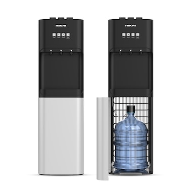 Nikai 3-Tap/Faucet Bottom Loading Water Dispenser Instant Hot/Cold/Room Temperature Water Dispenser Child Safety Lock, Stainless Steel Reservoir, Ideal for Home and Office Silver/Black -NWD4000BS