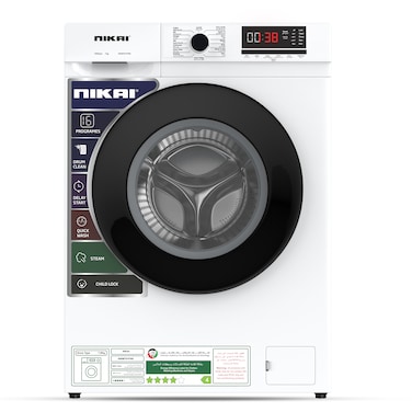 Nikai 7kg Front Load Washing Machine NWM701FN9, White (1000 RPM)