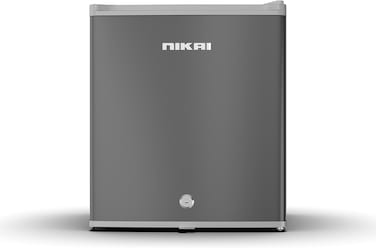 Nikai 65L Gross/42L Net, Compact Single Door Mini Refrigerator, Portable Small Size Fridge, Toughened Glass Shelves, Vegetable Crisper, Bottle Storage Racks, For Home, Office, Bedroom NRF65N6S Silver