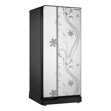 Nikai Single Door Fridge, 220L Gross / 165 Net, 2 Glass Shelves &amp; Bottle Storage Racks, NRF220DSF Silver
