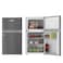 Nikai 135L Gross/88L Net, Small Double Door Mini Refrigerator with Vegetable Crisper &amp; Adjustable Glass Shelves, Defrosting, Mini Fridge for Home, Kitchen, Bedroom, Office &amp; Hotels NRF135DDS Silver