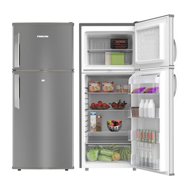 Nikai 450L Gross/311 Net, Double Door Refrigerator, with Vegetable Crisper &amp; Adjustable Glass Shelves, Convenient Defrosting and Temperature Control, For Kitchen, Bedroom, Office &amp; Hotels NRF450DN5S