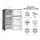 Nikai 300L Gross/233L Net, Double Door Refrigerator, Top Mount Frost Free Freezer, Glass Shelves, CFC Free, Ideal for Home, Office &amp; Restaurant, 10 Year Compressor Warranty, NRF300FSS