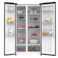 Nikai Side-by-Side Refrigerator with Digital Display, 800L Gross, 502L Net, NRF800SBBG Black