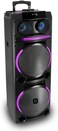 استمتع بأسلوب حياة رقمي مع مكبر الصوت EPS-1222/W100 مقاس 12 بوصة × 2، أضواء ديسكو ديناميكية، بطارية قابلة للشحن، أداء صوتي قوي، راديو FM، جهاز تحكم عن بعد سهل الاستخدام، أسود