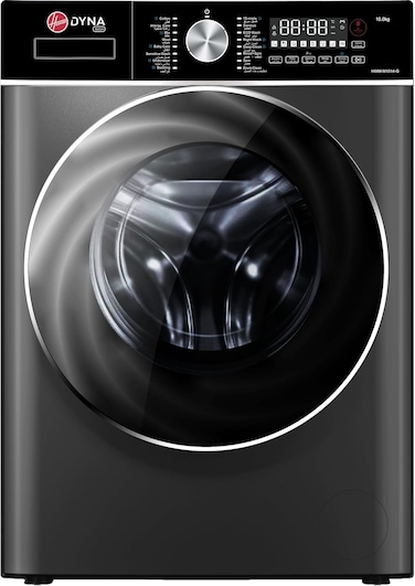 Hoover 10kg Washer, 1400 RPM Spin, 17 Programs, Inverter Motor, Steam Wash, Soft Knob &amp; Touch Control Panel, Lava Grey - HWM-M1014-G