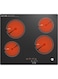 Hoover Built-In 60CM Ceramic Hob, 4 Cooking Zones, Touch Control, 9 Power Levels, 99 Minute Timer, Safety Features (Child Lock, Auto Safety Switch Off), Residual Heat Indication HEH-W64C-GBI Black (No Installation)