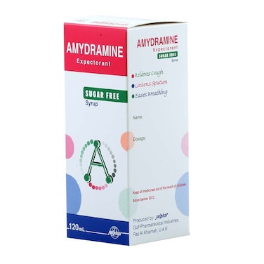 Amydramine Sugar Free Expectorant Syrup 120ml