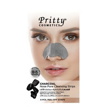 PRITTY NOSE PORE CLEANSING STRIPS CHARCOAL 6`S
