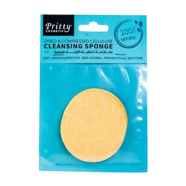 Pritty Dried &amp; Compressed Cleansing Sponge   Yellow