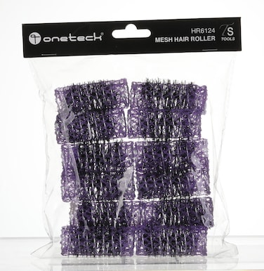Onetech Mesh Hair Rollers 60Mmx24Mm   Violet   12 Pcs