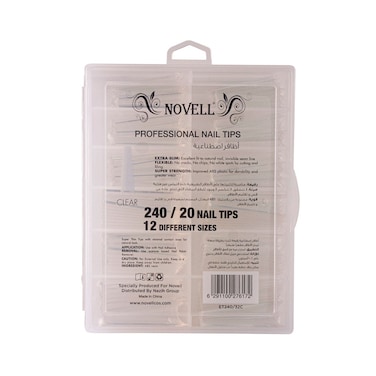 Novell Nail Tips Professional Clear   12 Sizes   20 Each
