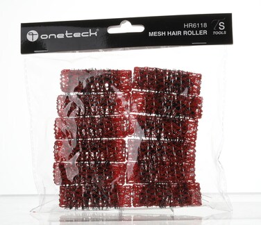 Onetech Mesh Hair Rollers 60Mm X 16Mm   Pink  12 Pcs