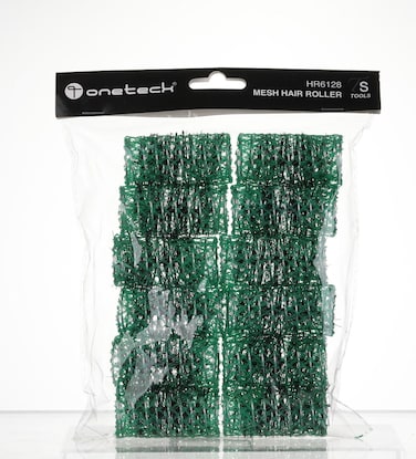 Onetech Mesh Hair Rollers 60Mmx28Mm  Green  12 Pcs