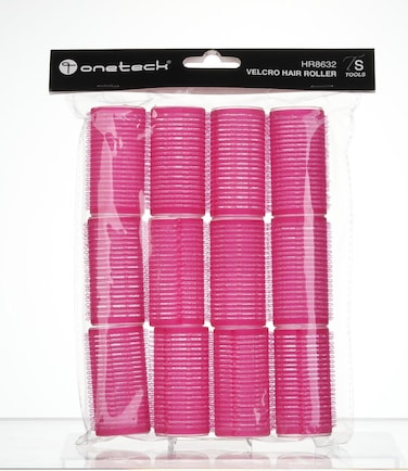 Onetech Velcro Hair Rollers 62 Mm X 32 Mm  Pink   12 Pcs