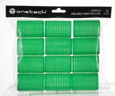 Onetech Velcro Hair Rollers 62 Mm X 40 Mm  Green   12 Pcs
