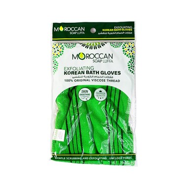 Moroccan Oil Korean Bath Gloves Exfoliating   Green