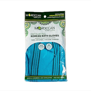 Moroccan Oil Korean Bath Gloves Exfoliating   Blue