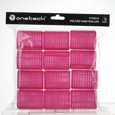 Onetech Velcro Hair Rollers 62 Mm X 45 Mm  Pink  12 Pcs
