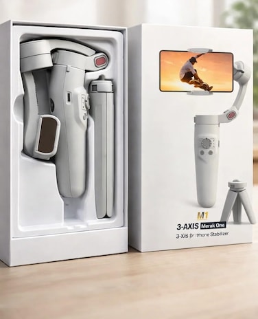 M1 3-Axis Smartphone Gimbal Stabilizer &ndash; AI Face Tracking, Foldable Selfie Stick &amp; Tripod, Portable Handheld Gimbal for iPhone &amp; Android