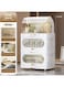 3-Tier Foldable Dish Drying Rack with Dustproof Cover &amp; Drain Tray Kitchen Storage Cabinet
