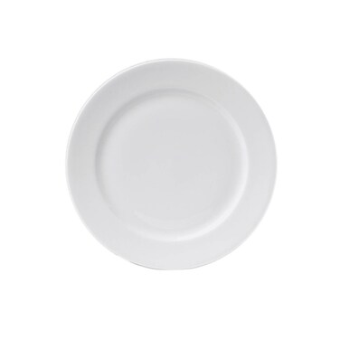 BARALEE PORCELIAN CERAMIC SIMPLE PLUS WHITE FLAT PLATE , 091001A , 16 CM (6 1/4") , PACK OF 6 , Dinner plate , Round platter , Serving plate , Porcelain platter