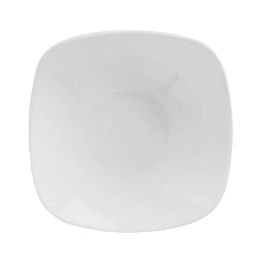 BARALEE PORCELIAN CERAMIC SIMPLE PLUS WHITE SQUARE DEEP PLATE , 091162A , 25 CM (9 7/8") , PACK OF 6 , Fruit Bowl , Serving Bowl , Side Bowl