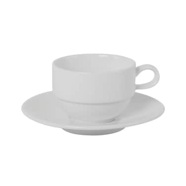 BARALEE PORCELIAN CERAMIC SIMPLE PLUS WHITE STACKABLE CUP, 091601A, 100 CC (3 1/2 OZ), PACK OF 6, Espresso Cup, Tea Cup, Coffee Cup, Cappuccino Cup, Coffee Mug Set, Tea Mug Set