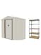 CamelTough Outdoor Metal Storage Shed (7 x 4.2 Feet) with 5 Shelf Metal Rack (86.5 x 35.5 x 183 CM), Combo Pack, Garden Metal Shed. Perfect for Storing Patio Furniture, Garden Tools, Garage Organizer