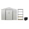 CamelTough Outdoor Metal Storage Shed 9.1 X 6.3 feet, With Shelf Rack and Heavy Duty Storage Box 60 Liters, Garden Shed Combo, Weather Resistant, for Tools Patio Furniture and Garage &ndash; CT-205