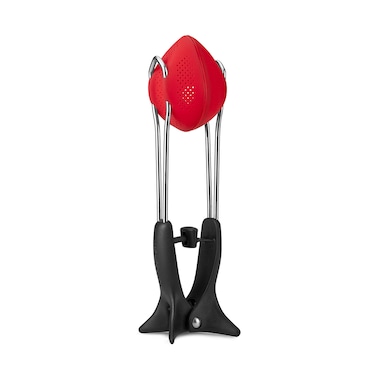 Dreamfarm Teafu, Tea Infuser, Strainer &amp; Tongs with Built-in Stand, Heat-Resistant Tea Steeper for Loose Leaf Tea &amp; Herbal Infusions, Red - DFM-3212