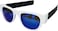 Slapsee Folding Sunglasses, UV400 Protection, Trendy Design for Men &amp; Women, Ultralight &amp; Easy to Carry Sunglasses, Wrist Slapping Sunglasses that never fall off, White Frame, White Slap, Blue Lens