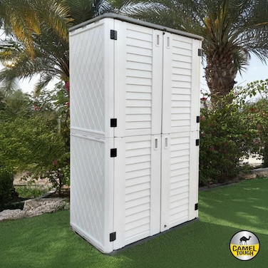 CamelTough Outdoor Storage Cabinet with Shelf, Heavy Duty, Extra Large Size, 1483 Litres, 5-Year Limited Warranty, Vertical Shed, CamelTough, HTC-CT635