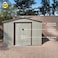 CamelTough Outdoor Metal Storage Shed, 9.1X6.3 Feet, Garden Metal Shed, Perfect for Storing Patio Furniture, Garden Tools, Garage Organizer, Weather Resistant, Beige, CT-641