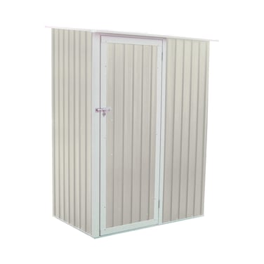 CamelTough Outdoor Metal Storage Shed, 4.7X3 Feet, Garden Metal Shed, Perfect For Storing Garden Tools, Yard Tools, Tool Storage Shed For Courtyard, Lawn, Backyard, Beige, CT-642