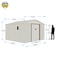 CamelTough Outdoor Metal Storage Shed, 11.2x10.6 feet, Garden Metal Shed. Perfect for Storing Patio Furniture, Garden Tools. Garage Organizer, Weather Resistant. With warranty. Beige, CT-644
