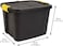 Strata 4 Pack 42 Liter Heavy Duty Indoor and Outdoor Storage Box Container, Made in UK, Tote with Durable Latches and Lid, Stackable Bin, for Home, Balcony, Garden, Poolside, Garage, Office - STR-762