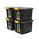 Strata 4 Pack 42 Liter Heavy Duty Indoor and Outdoor Storage Box Container, Made in UK, Tote with Durable Latches and Lid, Stackable Bin, for Home, Balcony, Garden, Poolside, Garage, Office - STR-762