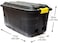 Strata 2 Pack 75 Liter Heavy Duty Indoor and Outdoor Storage Box Container, Made in UK, Tote with Durable Latches and Lid, Stackable Bin, for Home, Balcony, Garden, Poolside, Garage, Office -STR-764
