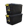 Strata 2 Pack 75 Liter Heavy Duty Indoor and Outdoor Storage Box Container, Made in UK, Tote with Durable Latches and Lid, Stackable Bin, for Home, Balcony, Garden, Poolside, Garage, Office -STR-764