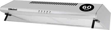 Nobel 60 cm Built-in Hoods, Slim Hood, #430SS, Push Button, 3 Speeds, 3-Layer Aluminum Filter with Metal Handle (2pcs), 2x40W Normal Lamp Bulb - NCH60ST