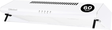 Nobel 60 cm Built-in Hood, Slim Design with White Painting, Push Button, 3 Speeds, 3-Layer Aluminum Filter with Metal Handle, 2x40W Normal Lamp Bulb - NCH60W
