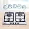 Nobel Built-In Hobs, 4 Gas Burners with Flame Failure Device, Energy Saving Burner, Stainless Steel Panel, Cast Iron Pan Support, Elegant Knob, Auto Ignition NBH6401 Stainless Steel