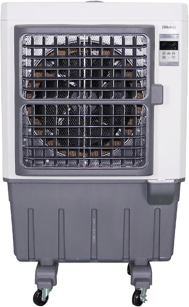 Nobel Air Cooler, 10L/Hr Water Consumption, BS Plug, 220V~/50Hz, 200W Rated Power, Copper Motor - 100L Water Tank, Remote Control - 18000m&sup3;/hr Airflow Rate - NAC1000R Grey