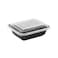 Hotpack Black Base Rectangular Container With Lids, 355 Ml, 5 Pieces, Sleek Bento-Style Storage, Leak-Proof And Ideal For Salads, Side Dishes, And Professional Takeaway Prep.