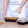 Hotpack Black Base Rectangular Microwavable Containers With Lids, 1100 Ml (38 Oz), 5 Pieces, Extra-Large Food-Grade Plastic For Reheating And Professional Meal Planning.