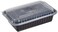 Hotpack Disposable Microwaveable Rectangular Black Base, Meal Prep Container 32 ounce with Clear Lid, 150 Pieces