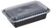 Hotpack Disposable Microwaveable Rectangular Black Base, Meal Prep Container 32 ounce with Clear Lid, 150 Pieces