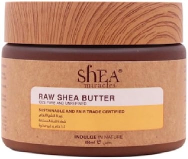 Shea Miracles Raw Shea Butter 100% Raw &amp; Unrefined, Rich With Fatty Acid, Vitamin E &amp; A, Ideal For Anti Aging, Cracked, Rough &amp; Callused Skin, 150ml